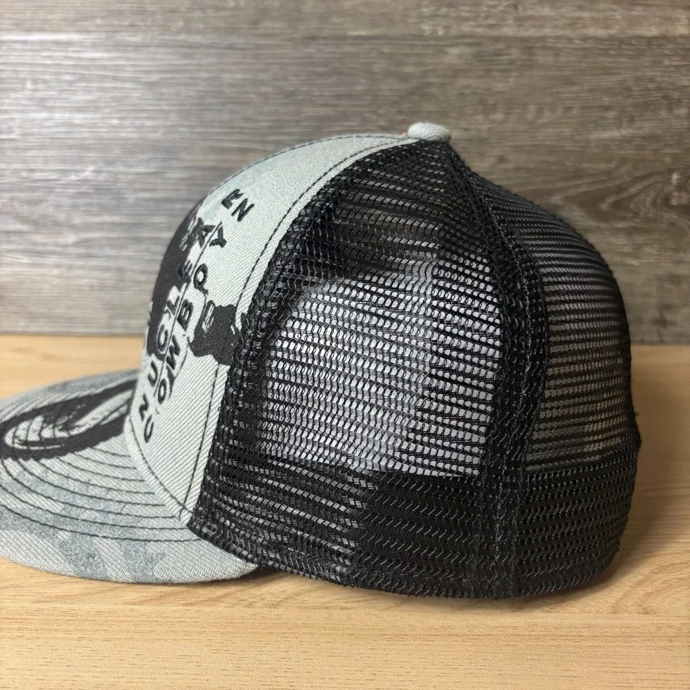 Nuclear Cowboyz Hat Cap Snapback Gray Motorcycle Biking Adjustable